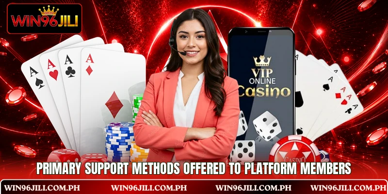 Primary support methods offered to platform members Primary support methods offered to platform members