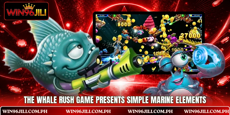 The Whale Rush game presents simple marine elements The Whale Rush game presents simple marine elements